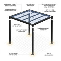 8 Ft. X 8 Ft. Matte Black Aluminum Pergola — How It Works