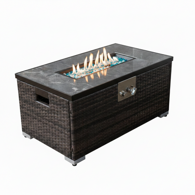 32 In. Propane Fire Pit Table, 40,000 BTU Auto-Ignition Gas Fire Table for outside Patio