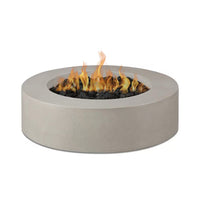 Brookhurst 43 In. W X 13 In. H round Outdoor GFRC Liquid Propane Fire Pit in Flint with Lava Rocks