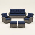 Outdoor Patio Conversation Set Built for Lasting Comfort, 6-Piece Steel Frame, Swivel Rockers, High-Density Cushions