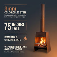 Large Chiminea Outdoor Fireplace with Grill Grate, Rustic, 75" | Easy Assembly, Durable Steel Metal Chiminea Fire Pit, Wood Burning, outside Chimney Firepit for Patio, Deck, or Backyard — Results & Stats