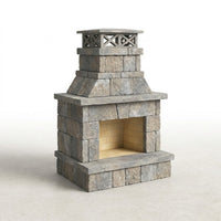 Bluestone Compact Outdoor Fireplace — Studio Shot