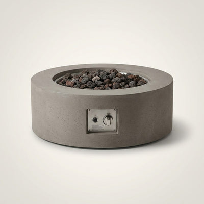Outdoor Fire Pit Table Built for Year-Round Entertaining, 43-Inch GFRC Construction, Liquid Propane, Lava Rocks