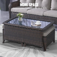 8 Pieces Patio Furniture Sets with Swivel Rocking Chairs,High-Back Rattan Patio Outdoor Conversation Set with 2-Seat Sofa & Coffee Table for Porch Deck Backyard Poolside