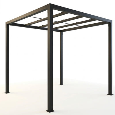 Aluminum Pergola Built for Outdoor Living, 8 Ft x 8 Ft, Matte Black Powder Coat, Easy Assembly